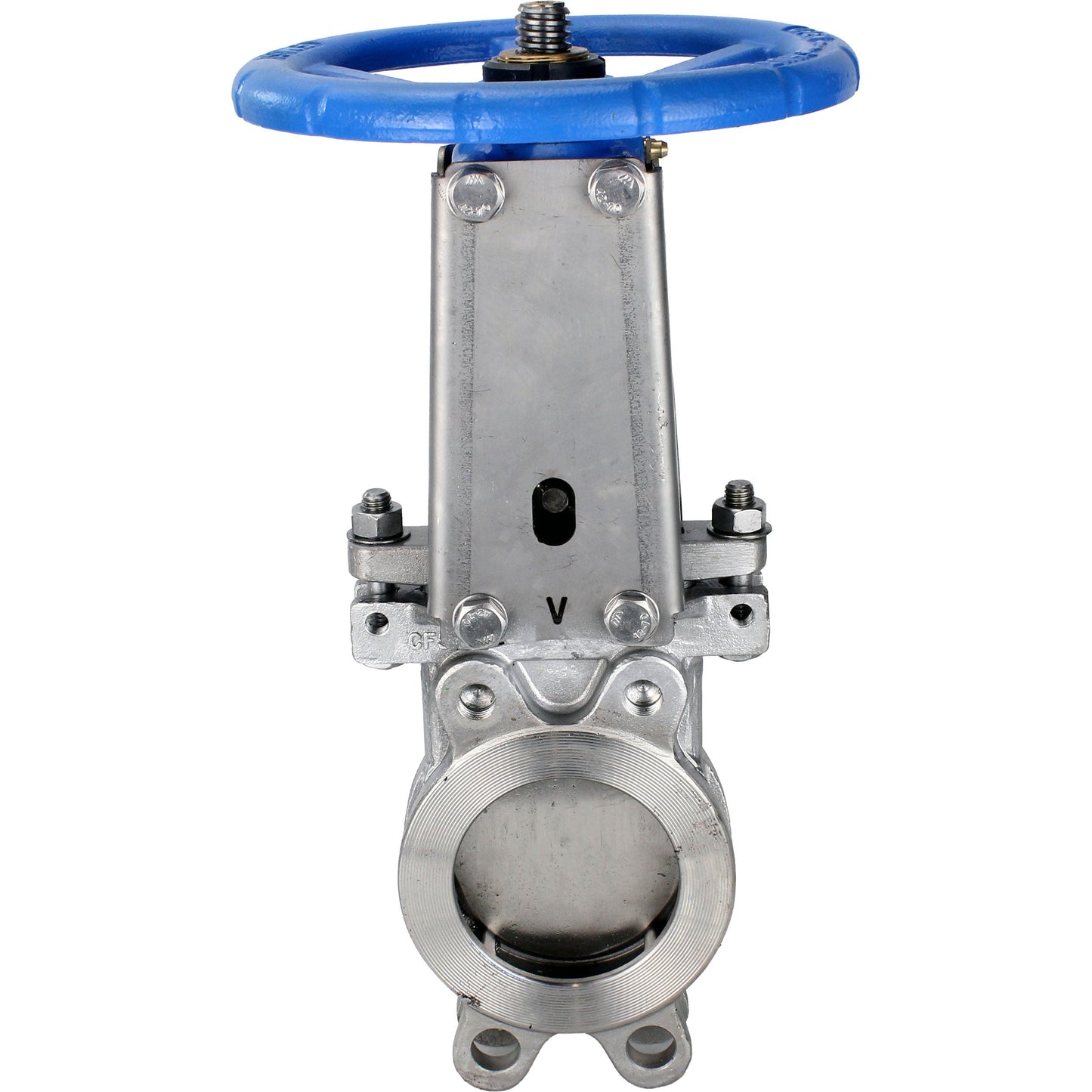 Knife gate valve DNOVA GVKR3131E-1W-Fb-S, body material - stainless steel AISI 304, knife material - stainless steel AISI 304, seal - EPDM, handwheel