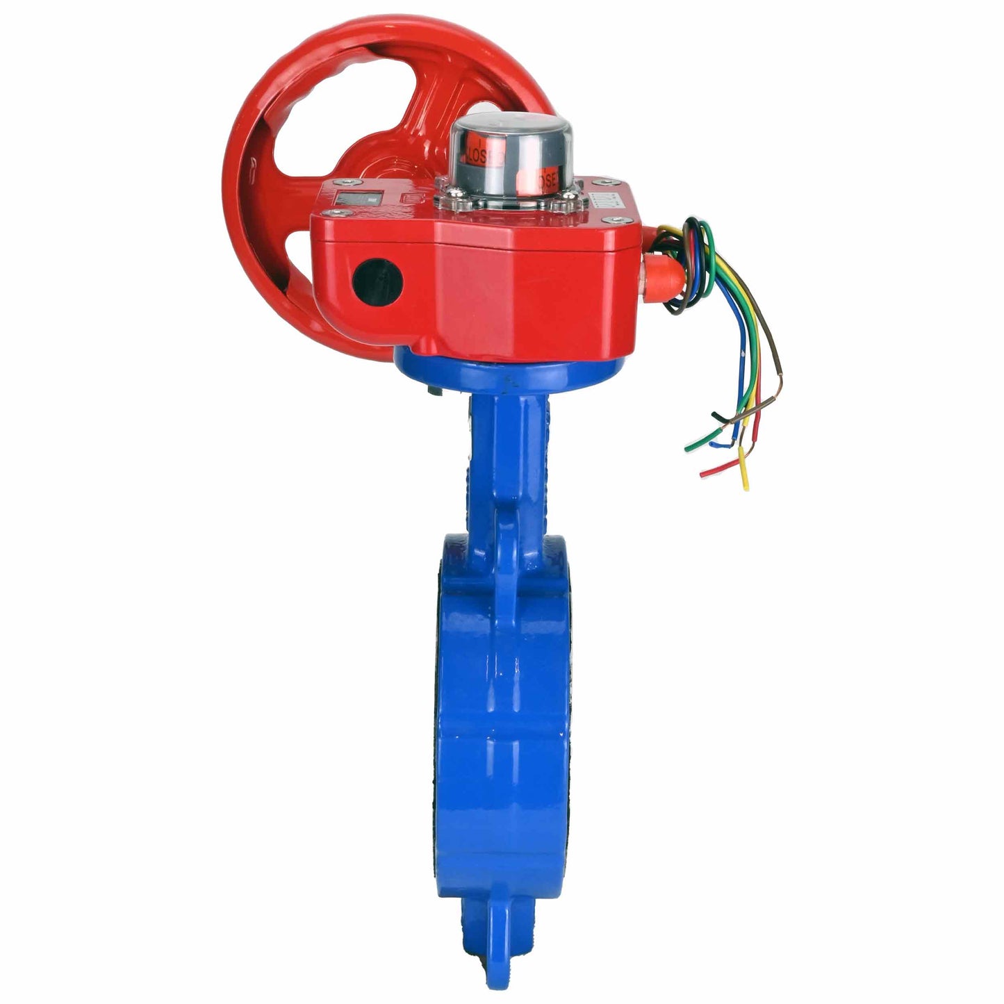 Válvula de mariposa de agua DNOVA WCB-316L-PTFE-HGBF, material del cuerpo - acero al carbono WCB, material del disco - acero inoxidable AISI 316L, sello - PTFE, operada por engranajes