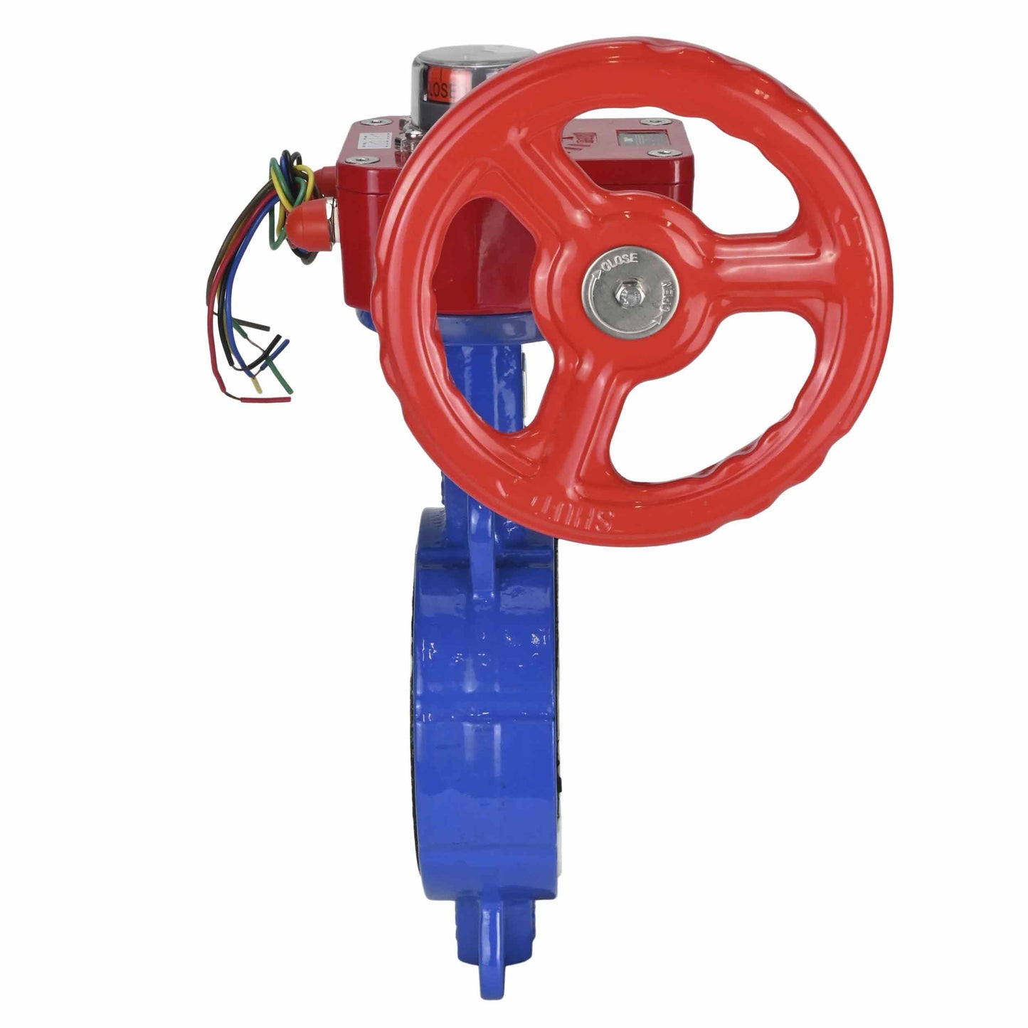 Válvula de mariposa de agua DNOVA WCB-316L-PTFE-HGBF, material del cuerpo - acero al carbono WCB, material del disco - acero inoxidable AISI 316L, sello - PTFE, operada por engranajes