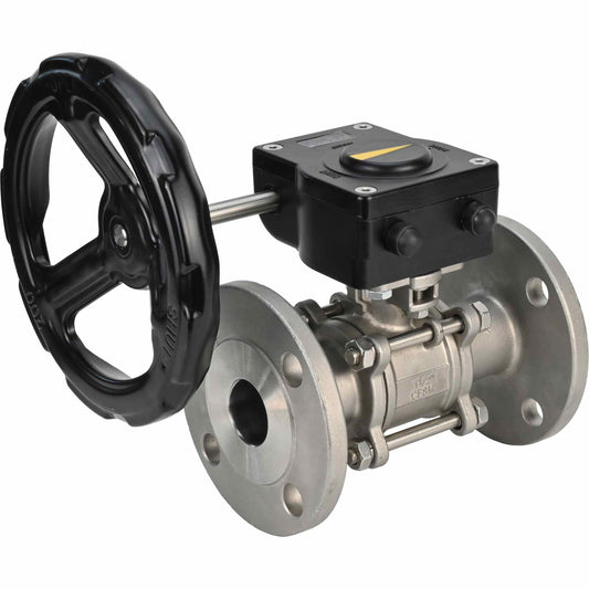 Stainless steel ball valve DNOVA ksfpt-316-180-ham, body material - stainless steel AISI 316, ball material - stainless steel AISI 316, seal - PTFE, handle operated