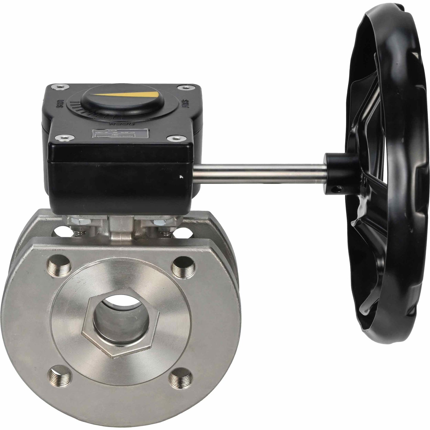 Válvula de bola de acero inoxidable DNOVA kchmfp_ham, material del cuerpo - acero inoxidable AISI 316, material de la bola - acero inoxidable AISI 316, junta - PTFE, accionada por maneta