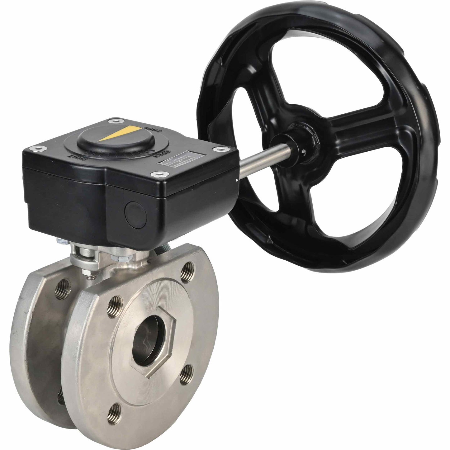 Válvula de bola de acero inoxidable DNOVA kchmfp_ham, material del cuerpo - acero inoxidable AISI 316, material de la bola - acero inoxidable AISI 316, junta - PTFE, accionada por maneta