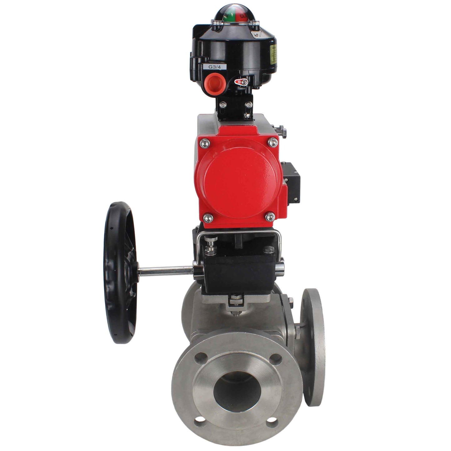 Ball valves DNOVA BV3232P(4pc)-FP-3WL-F-ISO-H 16 bar full bore, flanged, stainless steel body. steel SS316, ISO flange F03/F04-F10/F12, square 9x9-19x19, with pneumatic actuator PA-DA, PN/distributor 4M310-08 220V, LSU APL-510N EX and Doubler MON3-700-