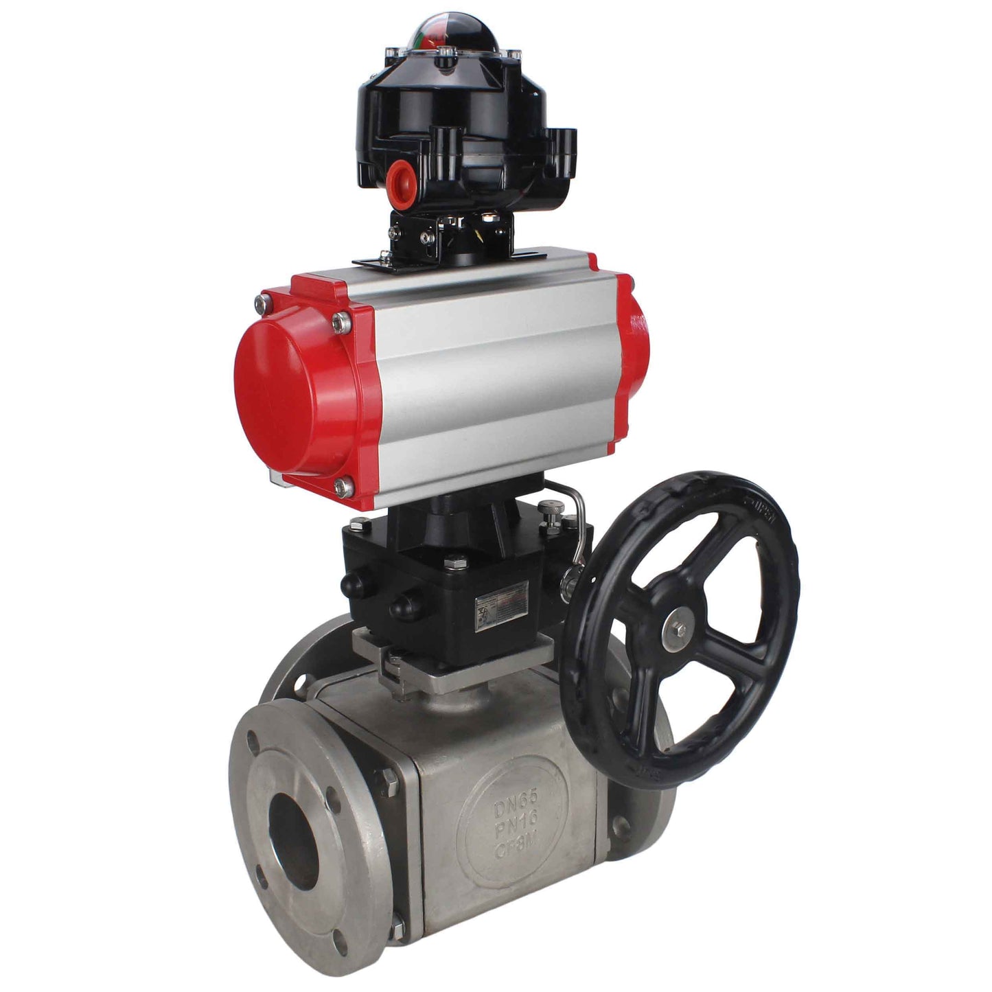 Ball valves DNOVA BV3232P(4pc)-FP-3WL-F-ISO-H 16 bar full bore, flanged, stainless steel body. steel SS316, ISO flange F03/F04-F10/F12, square 9x9-19x19, with pneumatic actuator PA-DA, PN/distributor 4M310-08 220V, LSU APL-510N EX and Doubler MON3-700-