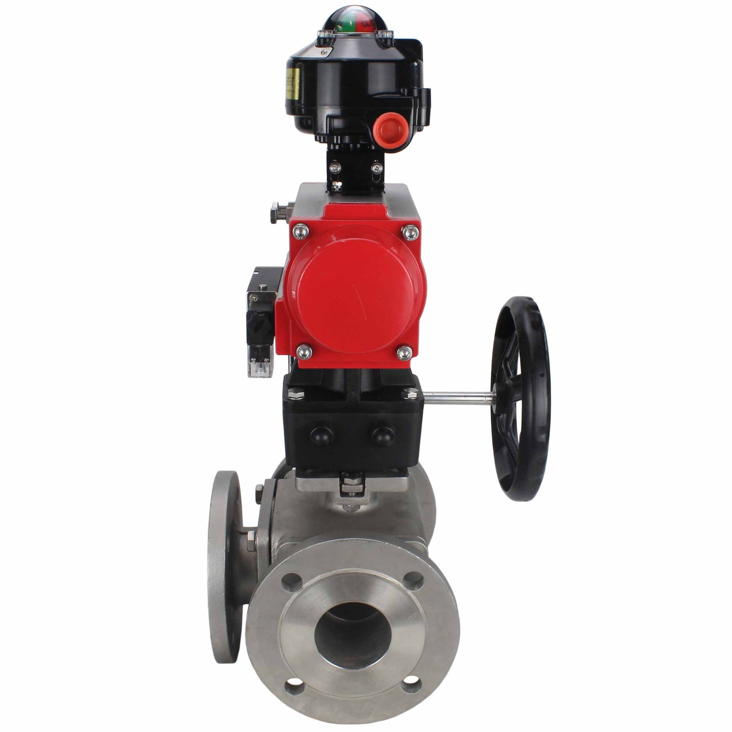 Ball valves DNOVA BV3232P(4pc)-FP-3WL-F-ISO-H 16 bar full bore, flanged, stainless steel body. steel SS316, ISO flange F03/F04-F10/F12, square 9x9-19x19, with pneumatic actuator PA-DA, PN/distributor 4M310-08 220V, LSU APL-510N EX and Doubler MON3-700-