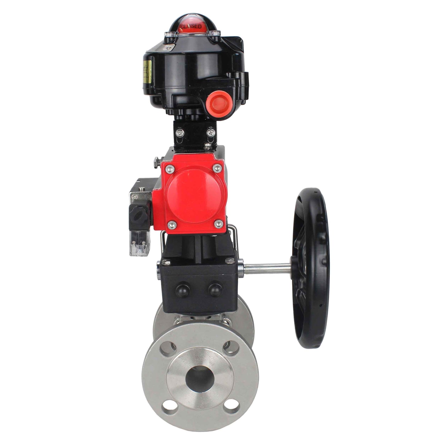 Ball valves DNOVA BV3131P(3pc)-FP-F-ISO-H flanged, full bore, three-piece, stainless steel body. steel SS304, seal - PTFE, with pneumatic drive DNOVA PA-DA 052-130 pneumatic distributor 4M310-08 220V gearbox MON LSU APL-510N-EX