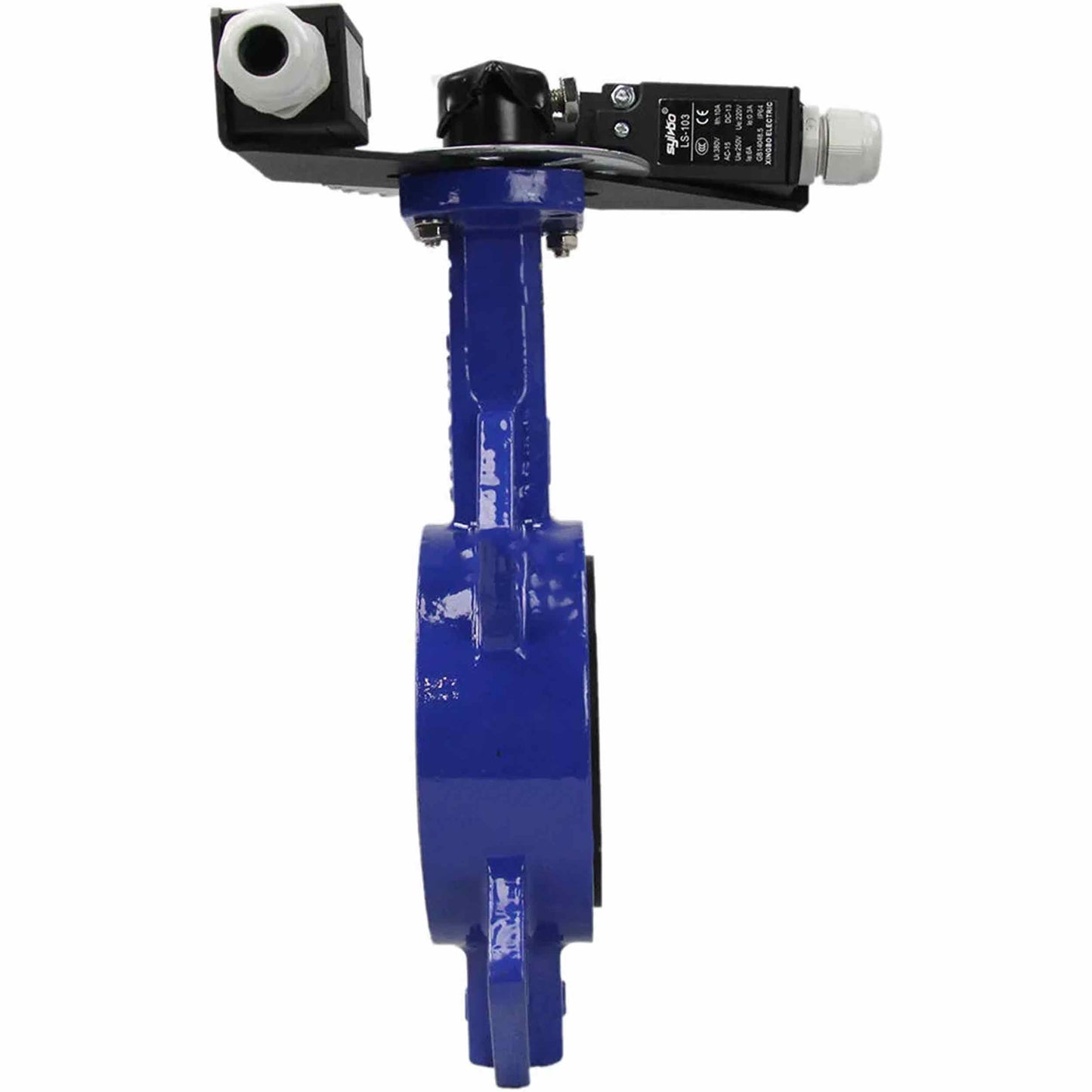 Water Butterfly Valve DNOVA WCB-316L-VITON body material - Carbon steel WCB, disk material - Stainless steel aisi 316l, seal - Viton with handle, two limit switches LS-103 250V and a bracket for mounting limit switches