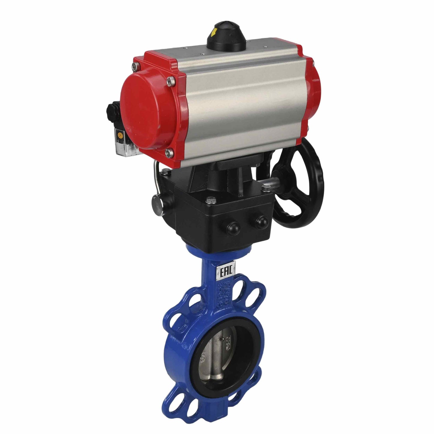 Válvula de mariposa de agua DNOVA st-316l-viton-da-4m310-110/220v-hdm, material del cuerpo - acero al carbono WCB, material del disco - acero inoxidable AISI 316L, sello - VITON, actuador neumático operado