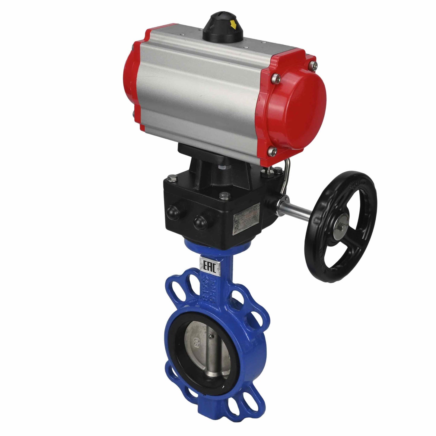Válvula de mariposa de agua DNOVA st-316l-viton-da-4m310-110/220v-hdm, material del cuerpo - acero al carbono WCB, material del disco - acero inoxidable AISI 316L, sello - VITON, actuador neumático operado