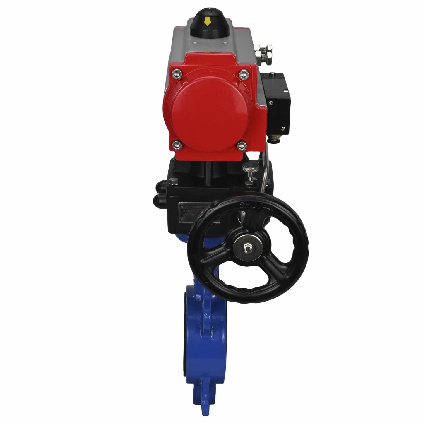 Válvula de mariposa de agua DNOVA st-316l-viton-da-4m310-110/220v-hdm, material del cuerpo - acero al carbono WCB, material del disco - acero inoxidable AISI 316L, sello - VITON, actuador neumático operado