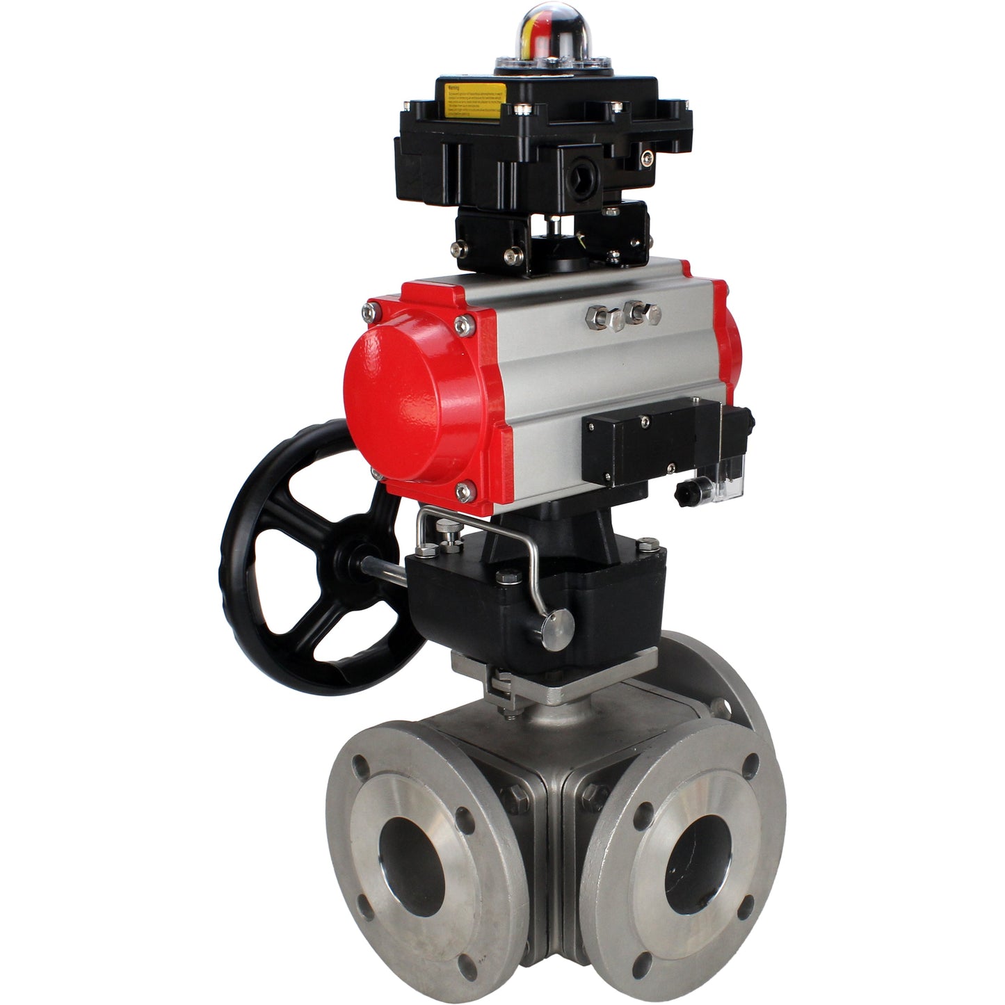 Ball valves DNOVA BV3232P(4pc)-FP-3WL-F-ISO-H 16 bar full bore, flanged, stainless steel body. steel SS316, ISO flange F03/F04-F10/F12, square 9x9-19x19, with pneumatic actuator PA-DA, PN/distributor 4M310-08 220V, LSU APL-410N EX and Doubler MON3-700-