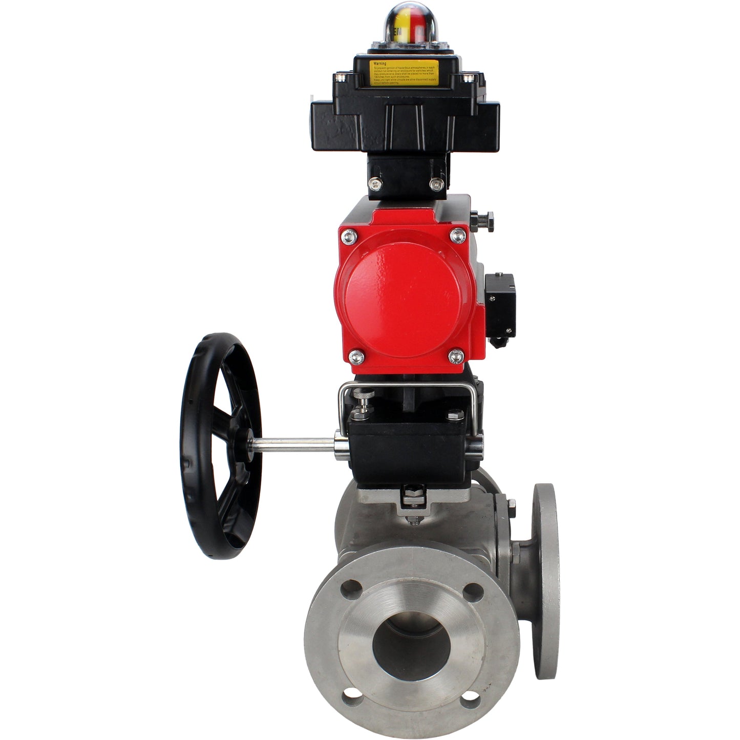 Ball valves DNOVA BV3232P(4pc)-FP-3WL-F-ISO-H 16 bar full bore, flanged, stainless steel body. steel SS316, ISO flange F03/F04-F10/F12, square 9x9-19x19, with pneumatic actuator PA-DA, PN/distributor 4M310-08 220V, LSU APL-410N EX and Doubler MON3-700-