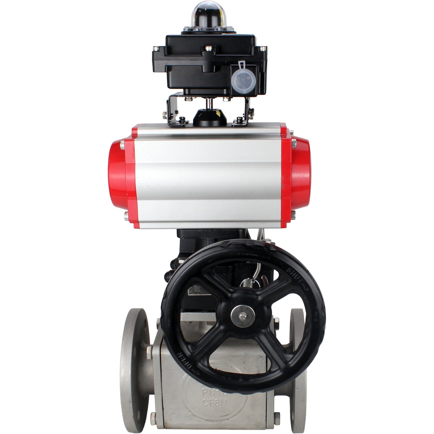 Ball valves DNOVA BV3232P(4pc)-FP-3WL-F-ISO-H 16 bar full bore, flanged, stainless steel body. steel SS316, ISO flange F03/F04-F10/F12, square 9x9-19x19, with pneumatic actuator PA-DA, PN/distributor 4M310-08 220V, LSU APL-410N EX and Doubler MON3-700-