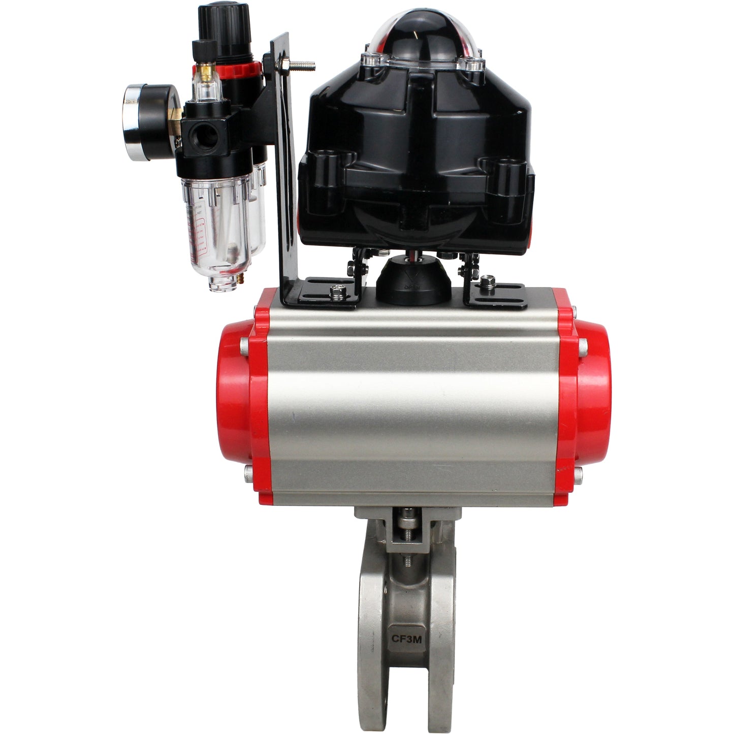 Ball valves DNOVA BV3232P-FP-Fb-ISO-H 16 bar wafer, full bore, stainless steel body. steel SS316, seal - PTFE, with pneumatic drive DNOVA PA-DA 052-105 pneumatic distributor 4M310-08 220V ATU AFC2000 LSU APL-510N-EX
