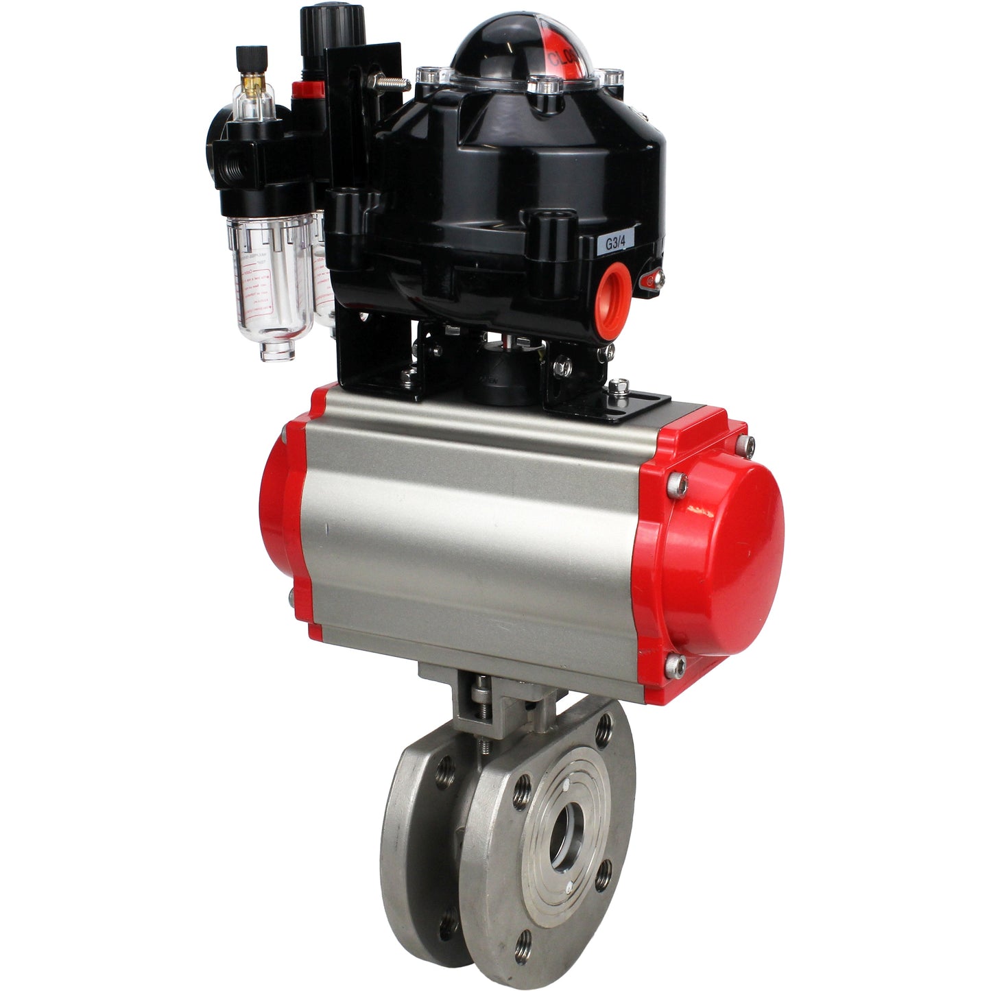 Ball valves DNOVA BV3232P-FP-Fb-ISO-H 16 bar wafer, full bore, stainless steel body. steel SS316, seal - PTFE, with pneumatic drive DNOVA PA-DA 052-105 pneumatic distributor 4M310-08 220V ATU AFC2000 LSU APL-510N-EX