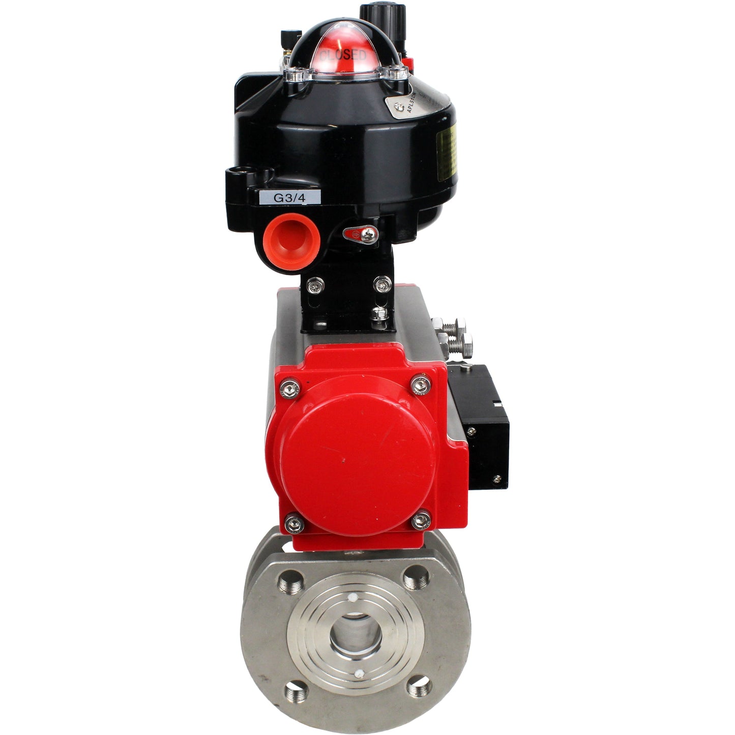 Ball valves DNOVA BV3232P-FP-Fb-ISO-H 16 bar wafer, full bore, stainless steel body. steel SS316, seal - PTFE, with pneumatic drive DNOVA PA-DA 052-105 pneumatic distributor 4M310-08 220V ATU AFC2000 LSU APL-510N-EX