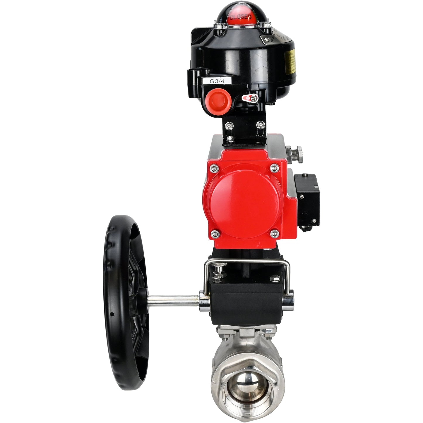 Ball valves DNOVA BV3232P(2pc)-FP-T-ISO-H threaded, full bore, stainless steel body. steel SS316, seal - PTFE, with pneumatic drive DNOVA PA-DA 052-105 pneumatic distributor 4M310-08 220V gearbox MON LSU APL-510N-EX