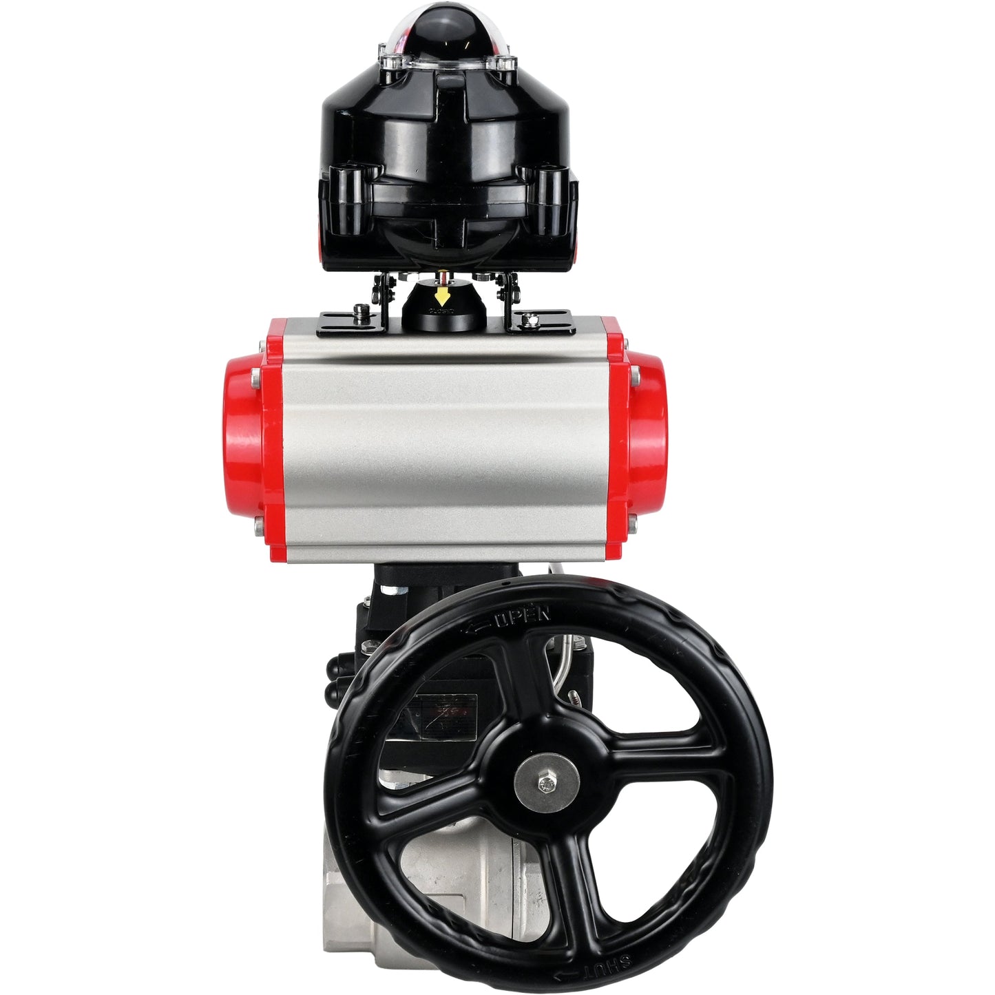 Ball valves DNOVA BV3232P(2pc)-FP-T-ISO-H threaded, full bore, stainless steel body. steel SS316, seal - PTFE, with pneumatic drive DNOVA PA-DA 052-105 pneumatic distributor 4M310-08 220V gearbox MON LSU APL-510N-EX