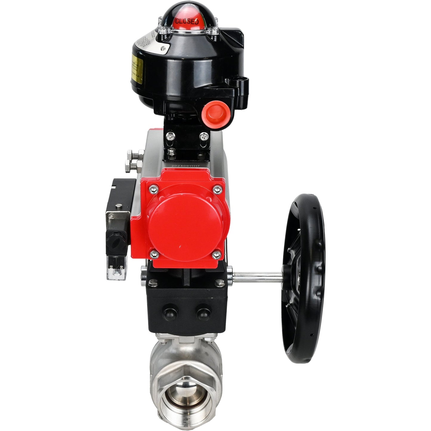 Ball valves DNOVA BV3232P(2pc)-FP-T-ISO-H threaded, full bore, stainless steel body. steel SS316, seal - PTFE, with pneumatic drive DNOVA PA-DA 052-105 pneumatic distributor 4M310-08 220V gearbox MON LSU APL-510N-EX