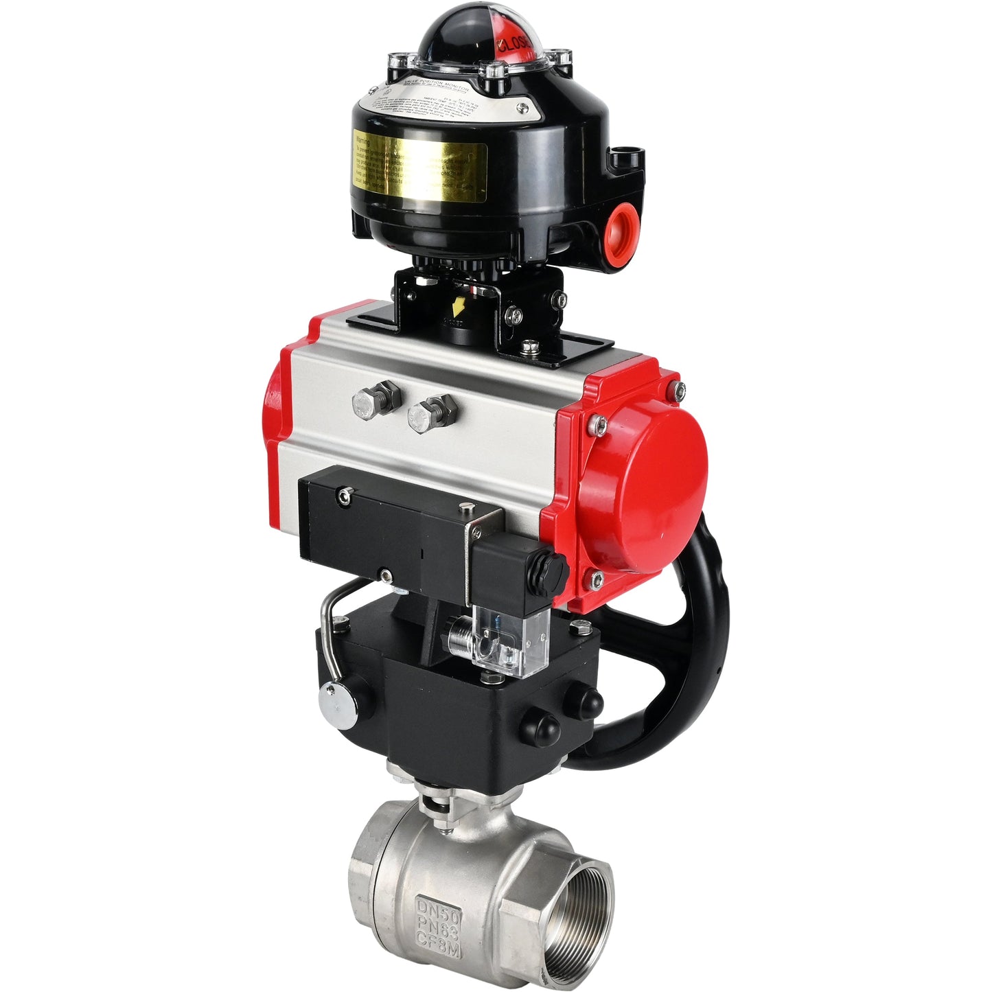 Ball valves DNOVA BV3232P(2pc)-FP-T-ISO-H threaded, full bore, stainless steel body. steel SS316, seal - PTFE, with pneumatic drive DNOVA PA-DA 052-105 pneumatic distributor 4M310-08 220V gearbox MON LSU APL-510N-EX