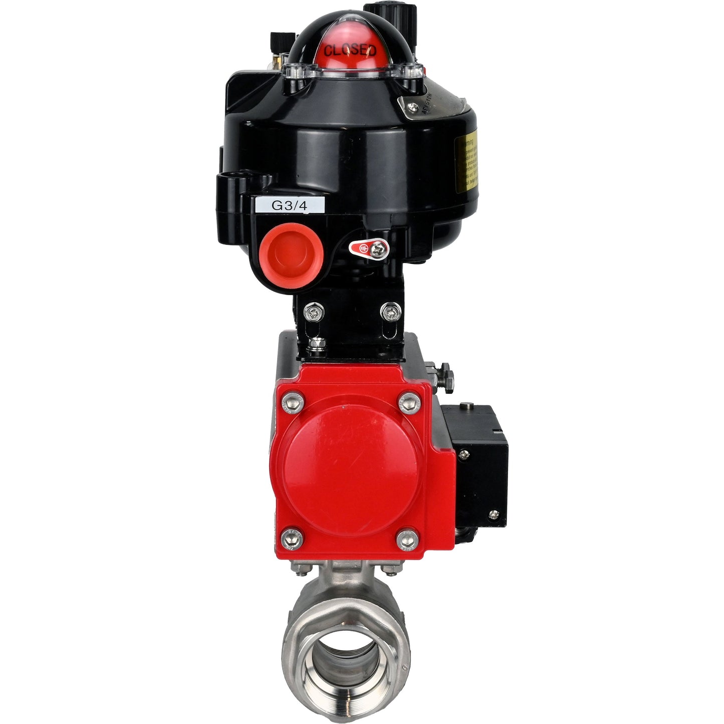 Ball valves DNOVA BV3232P(2pc)-FP-T-ISO-H threaded, full bore, stainless steel body. steel SS316, seal - PTFE, with pneumatic actuator DNOVA PA-DA 052-105 pneumatic distributor 4M310-08 24V ATU AFC2000 LSU APL-510N-EX