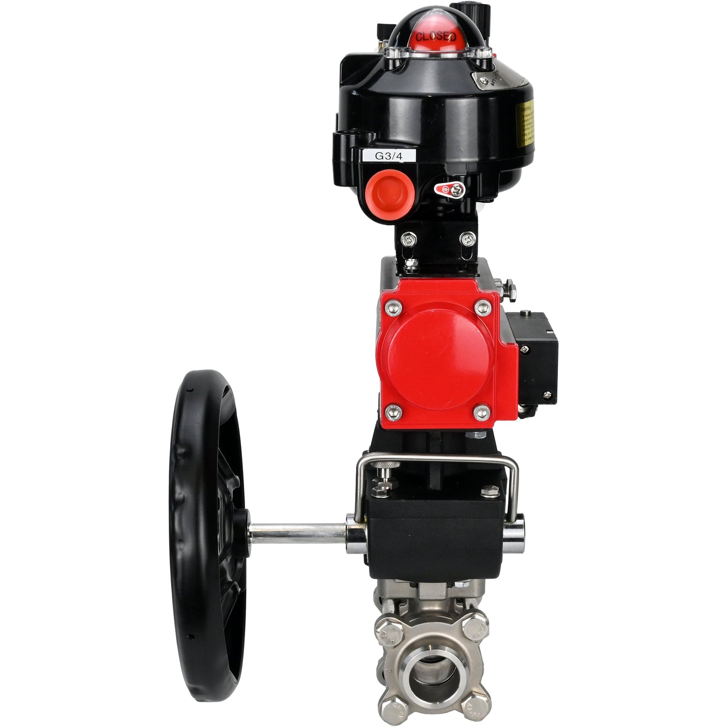 Ball valves DNOVA BV3232P(3pc)-FP-W-ISO-H for welding, full bore, body - stainless steel SS316, seal - PTFE, with pneumatic drive PA-DA-052- 083 pneumatic distributor 4M310-08 24V gearbox MON ATU AFC2000 LSU APL-510N-EX