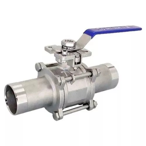صمامات كروية DNOVA BV3131P(3pc)-FP-W-ISO-H من الفولاذ المقاوم للصدأ SS304، ذات تجويف كامل، مكونة من ثلاث قطع، مزودة بختم - PTFE، ملحومة، بمقبض