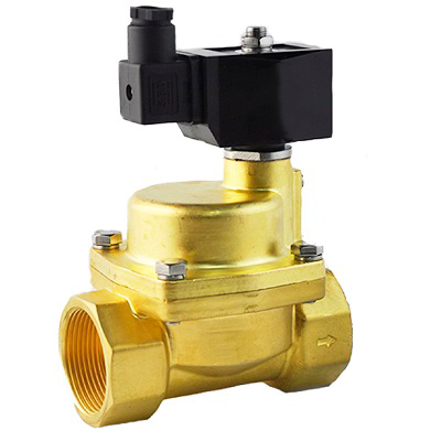 Électrovanne à deux voies normalement fermée à action indirecte DNOVA DHP11-NC PTFE G YS 110/220V, matériau du corps - laiton, joint - PTFE