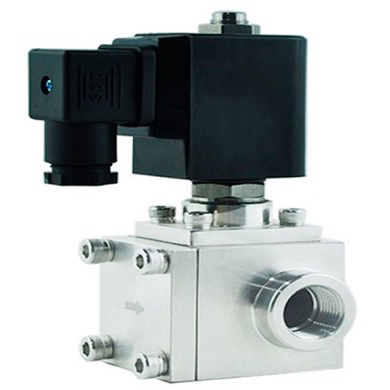 Électrovanne à deux voies normalement fermée à action directe DNOVA DHSE-NC PTFE G 110/220V, matériau du corps - acier inoxydable AISI 304, joint - PTFE