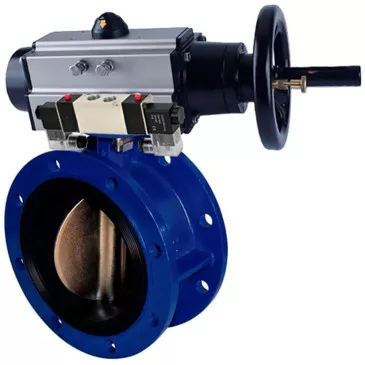Water Butterfly Valve DNOVA WBV1331E-2W-F-H, flanged, body - cast iron GGG40, disc - stainless steel 304, seal - EPDM, with pneumatic actuator PA-DA-105-1, with pneumatic distributor 4V320-08 220V