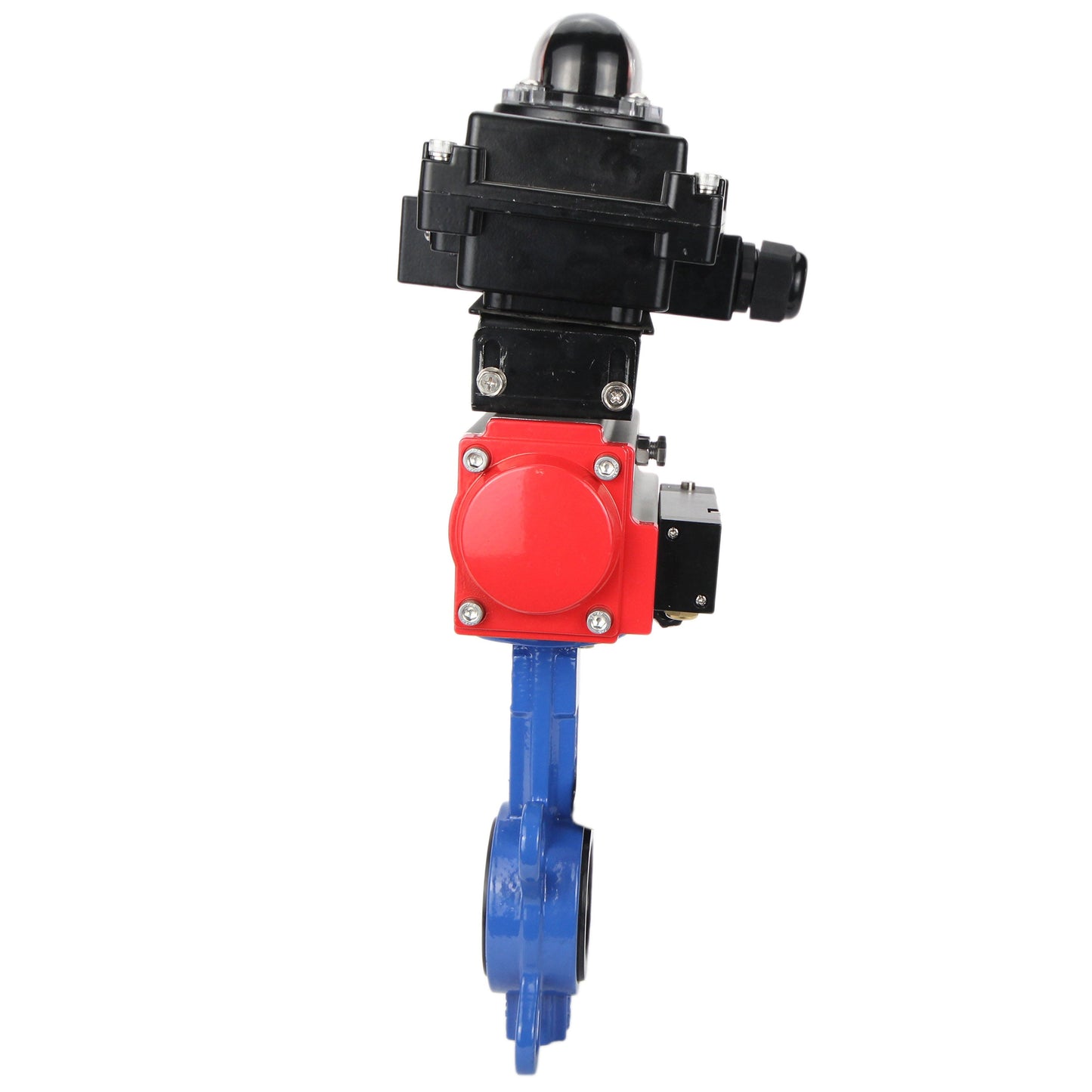 Water butterfly valve DNOVA GGG50-GGG40-EPDM body material - cast iron GGG50, disk material - cast iron GGG40, seal - EPDM with pneumatic actuator DNOVA DA, pneumatic distributor 4M310-08 24V and limit switch block APL-410N EX