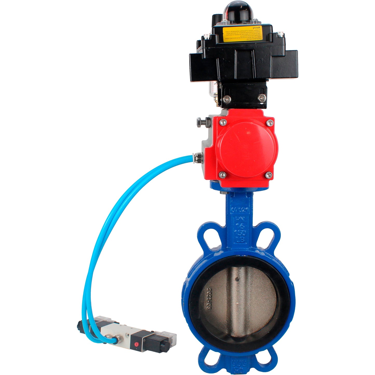 Water Butterfly Valve DNOVA WBV1413E-2W-Fb-H, body material - cast iron GGG50, disk material - cast iron GGG40, seal - EPDM, with pneumatic actuator double action PA-DA, 4V320-08 220V, LSU APL-410N EX, ATU AFC2000