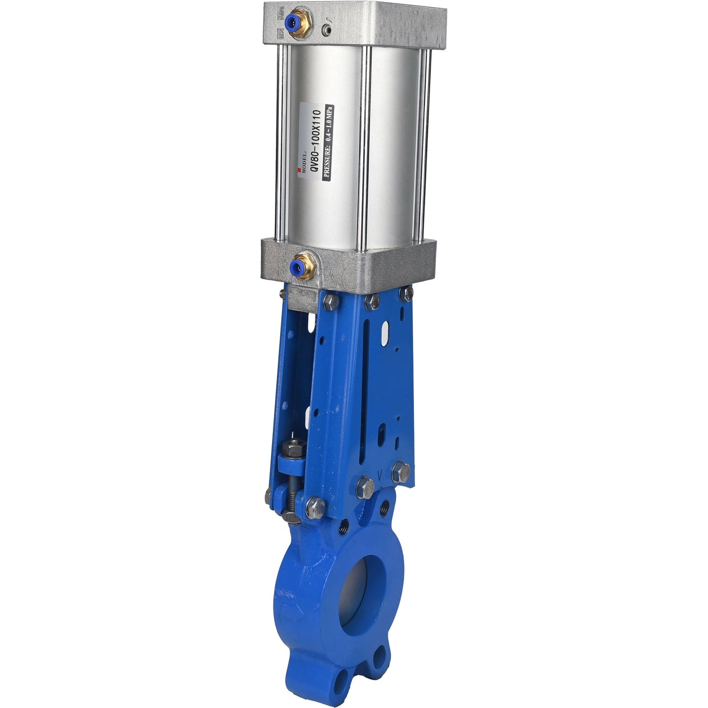 Gate valves DNOVA GVKR1331E-1W-Fb-2P-WENZ PN16 unidirectional, interflanged, spindle - extendable, body - cast iron GGG40, gate - stainless steel 304, seal - EPDM, pneumatically actuated, WENZ