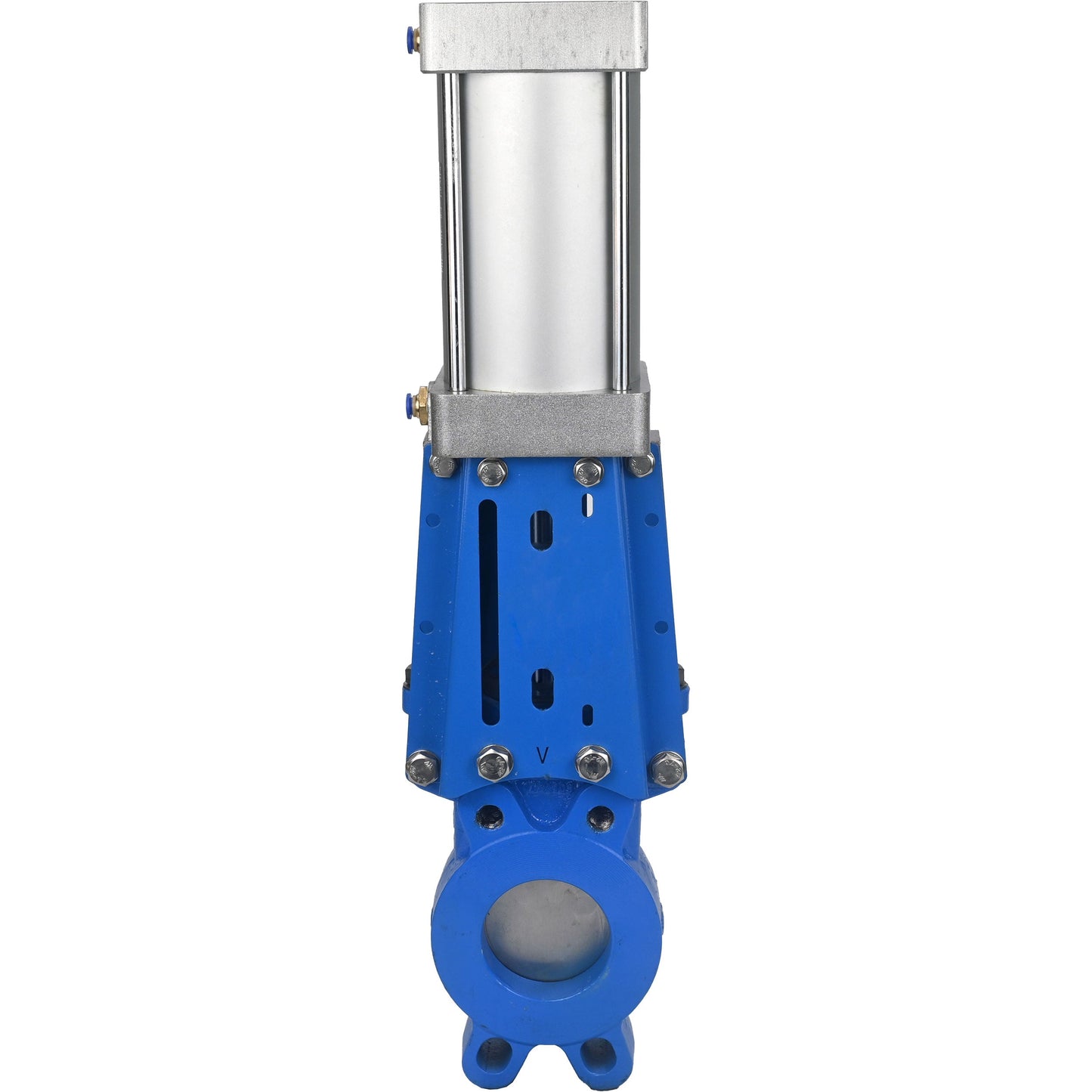 Gate valves DNOVA GVKR1331E-1W-Fb-2P-WENZ PN16 unidirectional, interflanged, spindle - extendable, body - cast iron GGG40, gate - stainless steel 304, seal - EPDM, pneumatically actuated, WENZ