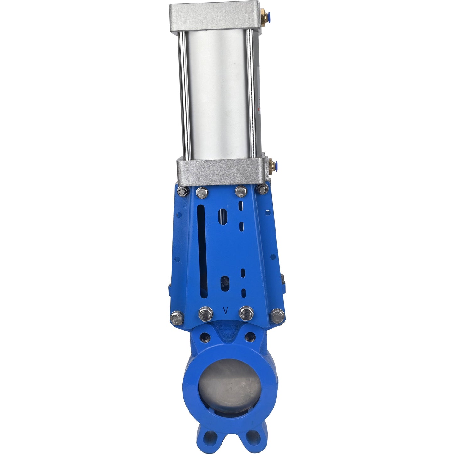 Gate valves DNOVA GVKR1331E-1W-Fb-2P-WENZ PN16 unidirectional, interflanged, spindle - extendable, body - cast iron GGG40, gate - stainless steel 304, seal - EPDM, pneumatically actuated, WENZ