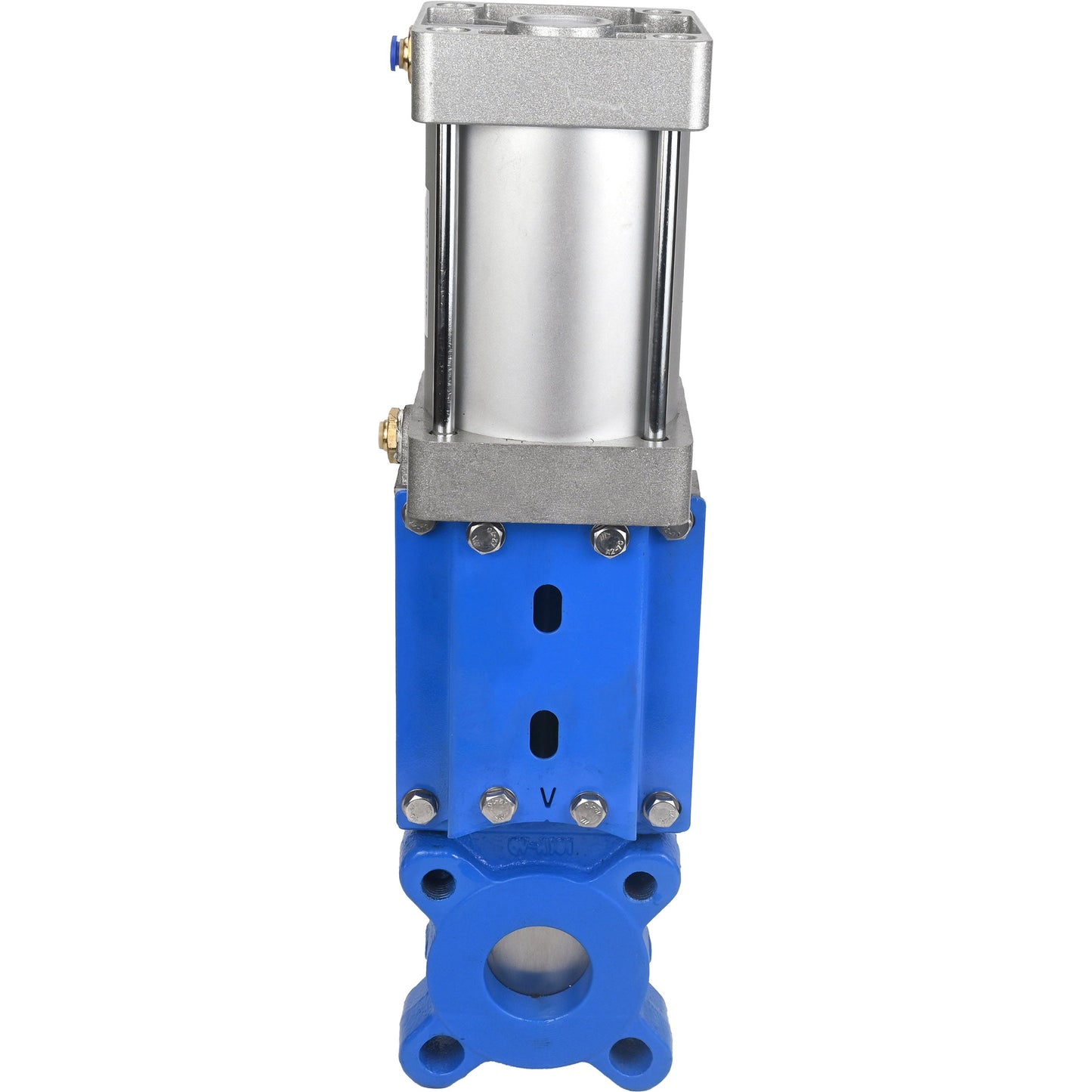 Gate valves DNOVA GVKR1331M-1W-Fb-2P-WENZ PN6 unidirectional, interflanged, spindle - extendable, body - cast iron GGG40, gate - stainless steel 304, seal - EPDM, pneumatically actuated, WENZ