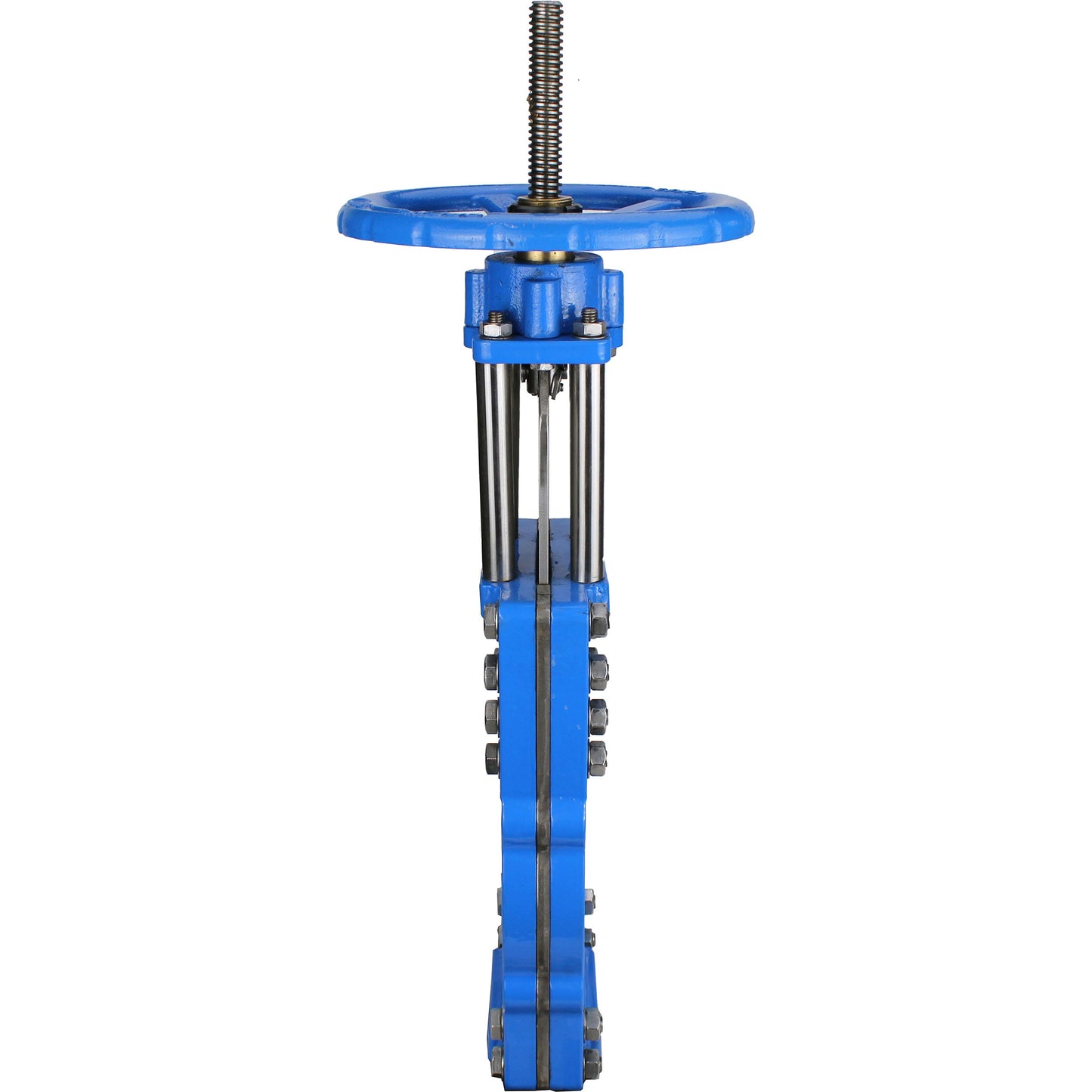 Knife gate valve with through blade DNOVA GVKRT3431N-2W-Fb-S, body material - carbon steel A216, knife material - stainless steel AISI 304, seal - NBR, handwheel