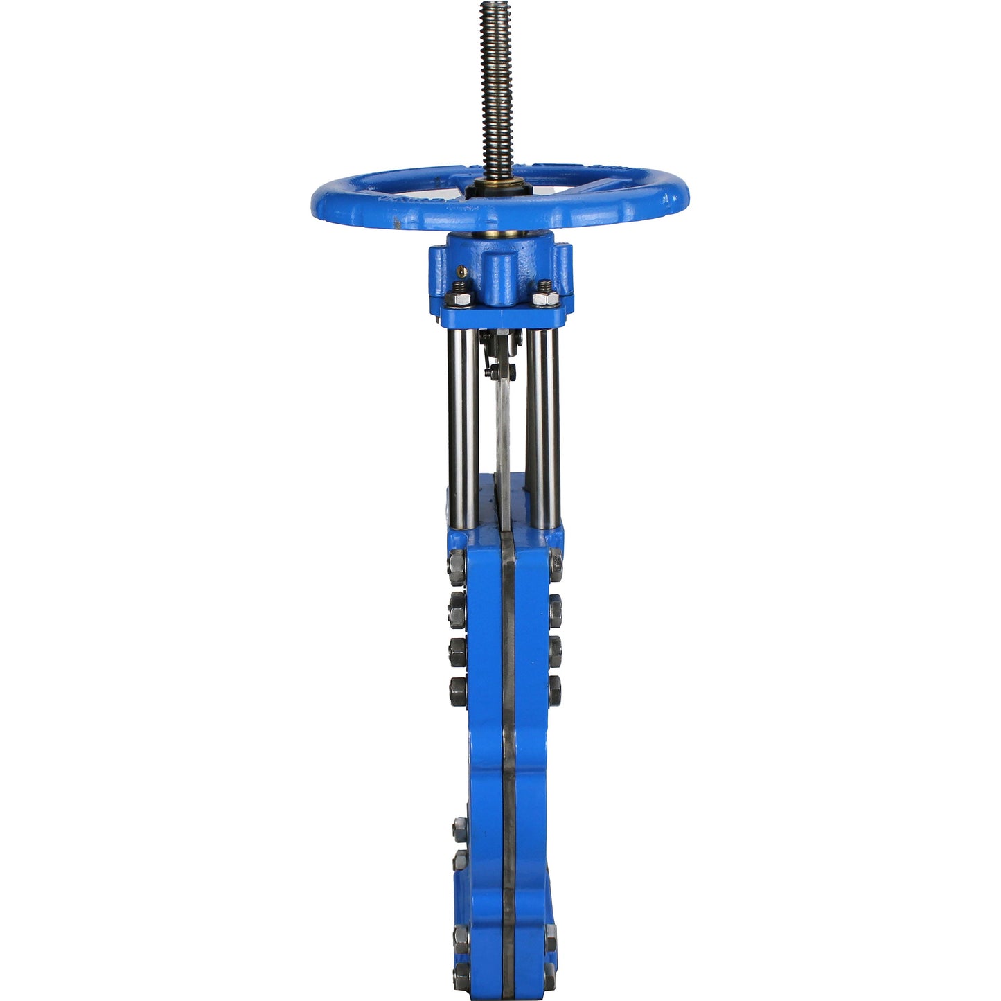 Knife gate valve with through blade DNOVA GVKRT3431N-2W-Fb-S, body material - carbon steel A216, knife material - stainless steel AISI 304, seal - NBR, handwheel