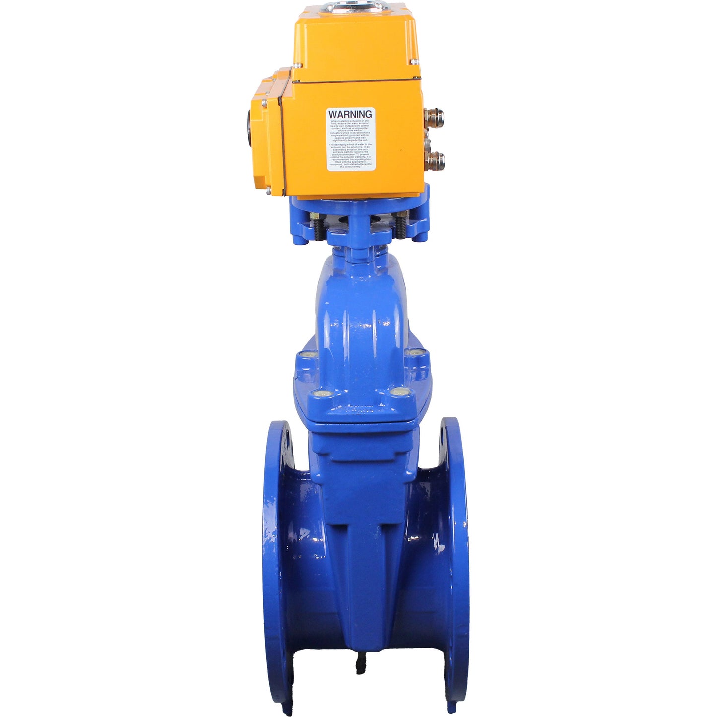 Wedge valves DNOVA GVWN1414E-2W-F flanged wedge valves, wedge - rubber-coated, spindle - non-rising, body - cast iron, seal - EPDM, with ISO flange with multi-turn electric drive MT-N-Z-O1-380VAC-U1