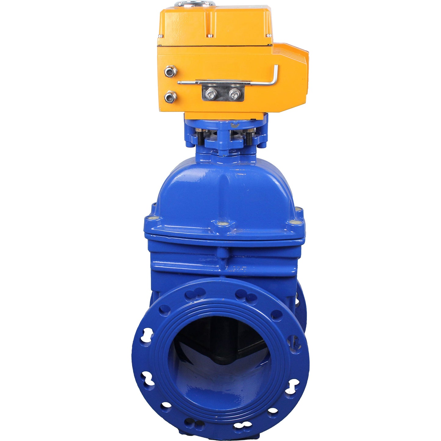Wedge valves DNOVA GVWN1414E-2W-F flanged wedge gate valves, wedge - rubber-coated, spindle - non-rising, body - cast iron, seal - EPDM, with ISO flange with multi-turn electric drive MT-N-Z-O1-220VAC-U1