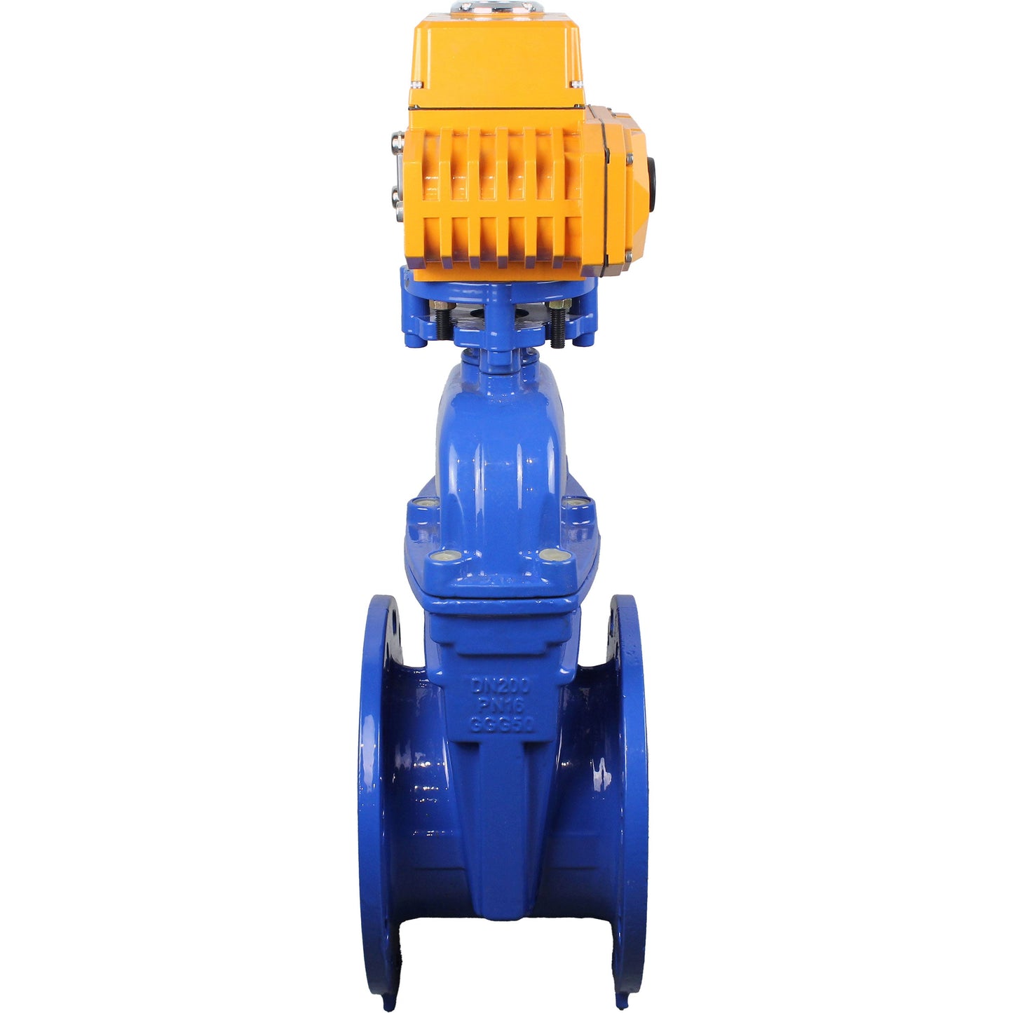 Wedge valves DNOVA GVWN1414E-2W-F flanged wedge valves, wedge - rubber-coated, spindle - non-rising, body - cast iron, seal - EPDM, with ISO flange with multi-turn electric drive MT-N-Z-O1-380VAC-U1