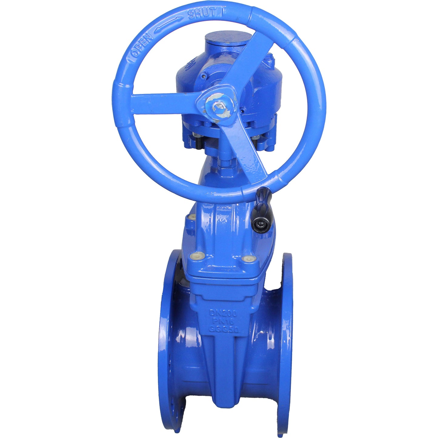 Wedge valves DNOVA GVWN1414E-2W-F flanged wedge valves, wedge - rubber coated, spindle - non-rising, body - cast iron, seal - EPDM, with ISO flange with gearbox RMN1-360Z-T2,35-ISO