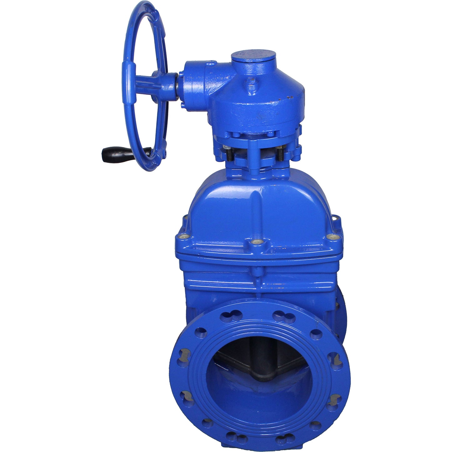 Wedge valves DNOVA GVWN1414E-2W-F flanged wedge valves, wedge - rubber coated, spindle - non-rising, body - cast iron, seal - EPDM, with ISO flange with gearbox RMN1-360Z-T2,35-ISO
