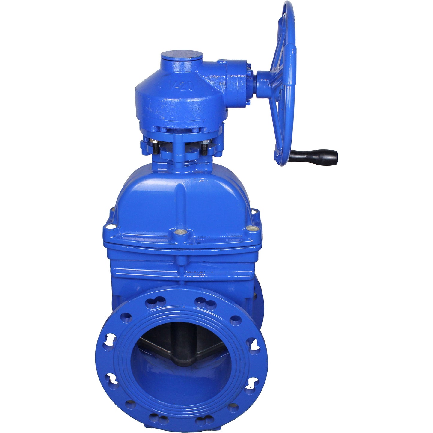 Wedge valves DNOVA GVWN1414E-2W-F flanged wedge valves, wedge - rubber coated, spindle - non-rising, body - cast iron, seal - EPDM, with ISO flange with gearbox RMN1-360Z-T2,35-ISO