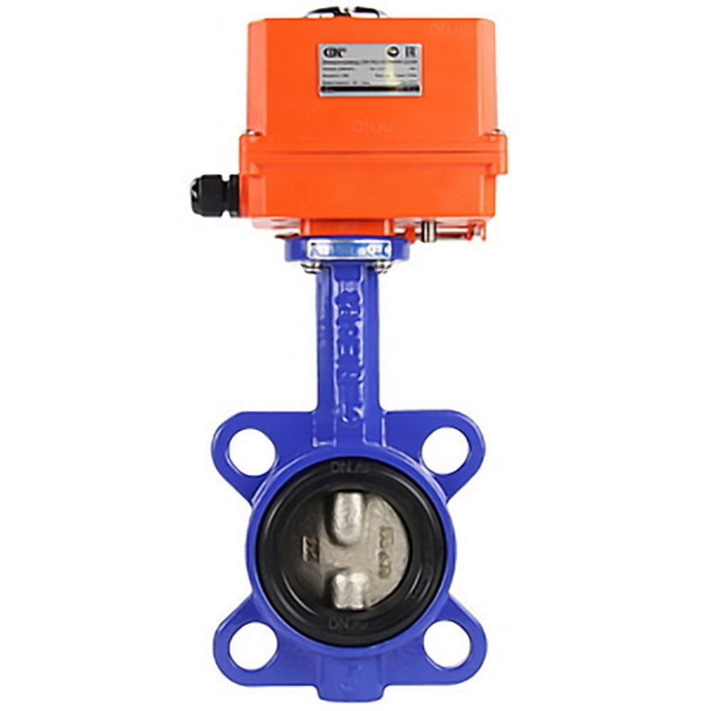 Válvula de mariposa de agua DNOVA gg25-316l-nbr-DNOVA-110/220v, material del cuerpo - fundición GG25, material del disco - acero inoxidable AISI 316L, sello - NBR, actuador eléctrico operado