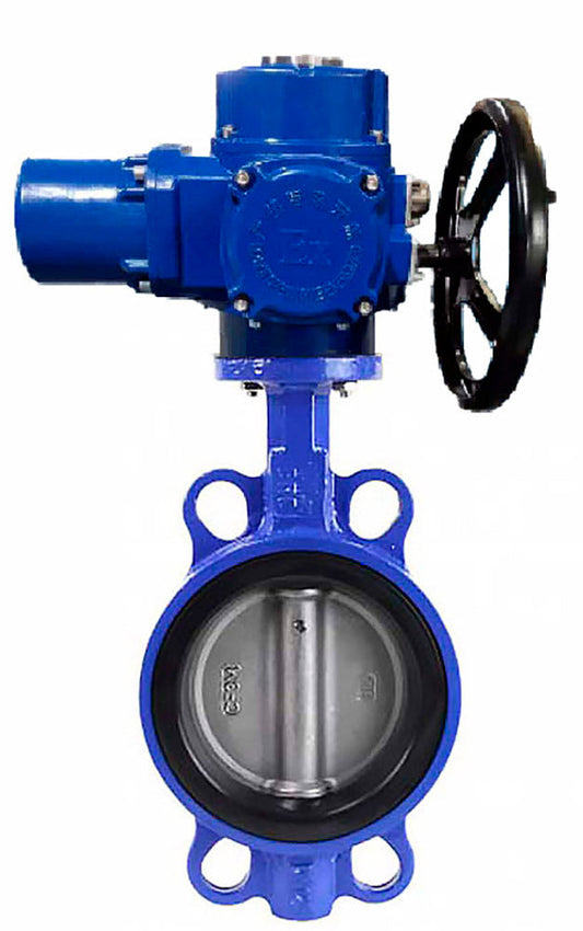 Válvula de mariposa de agua DNOVA gg25-316l-nbr-DNOVA-qt-wm-110/220v, material del cuerpo - hierro fundido GG25, material del disco - acero inoxidable AISI 316L, sello - NBR, actuador eléctrico operado