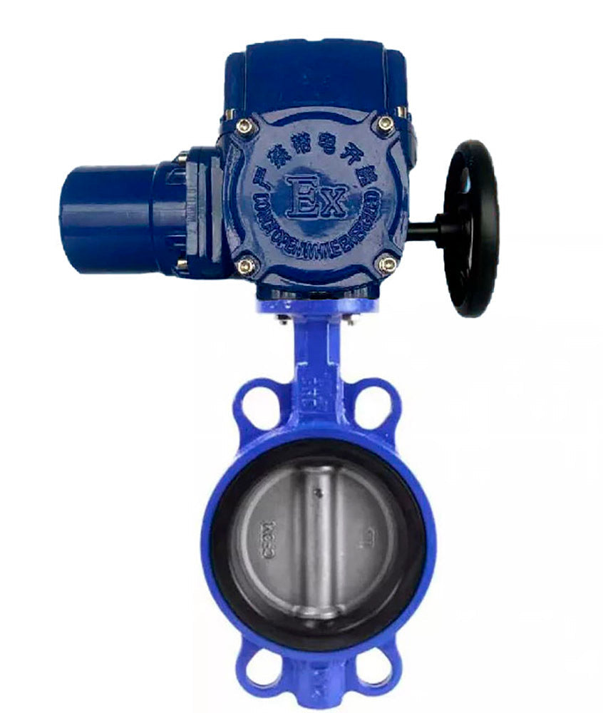 Water butterfly valve DNOVA GGG50-316L-EPDM body material - cast iron GGG50, disk material - stainless steel 316L, seal - EPDM with 1/4-turn electric actuator DNOVA QT-W (M) EX 220V