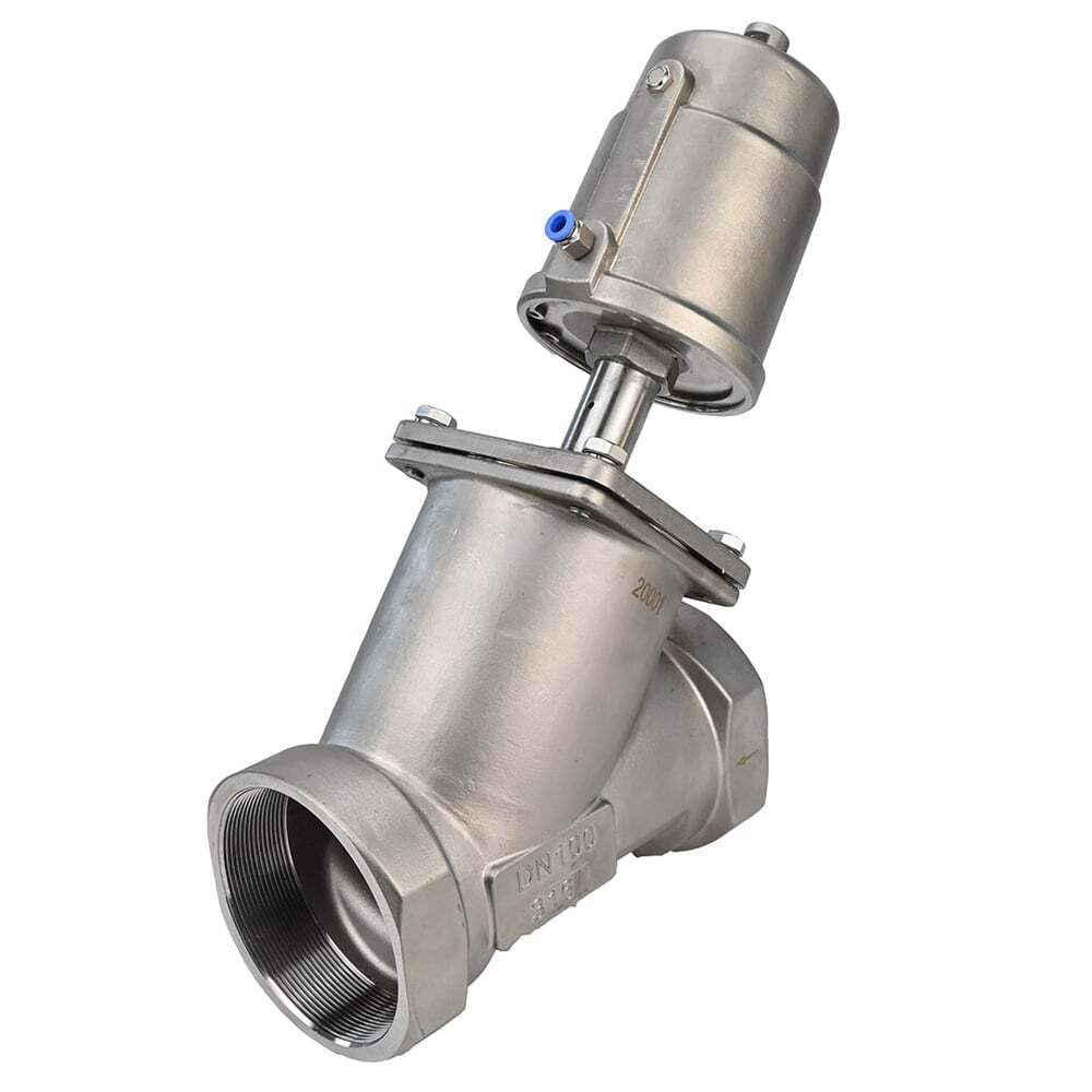 Pneumatic valve DNOVA VS3232PV-T-1PNC PSI232/PSI362, body material - stainless steel CF8M, threaded, Y-shaped