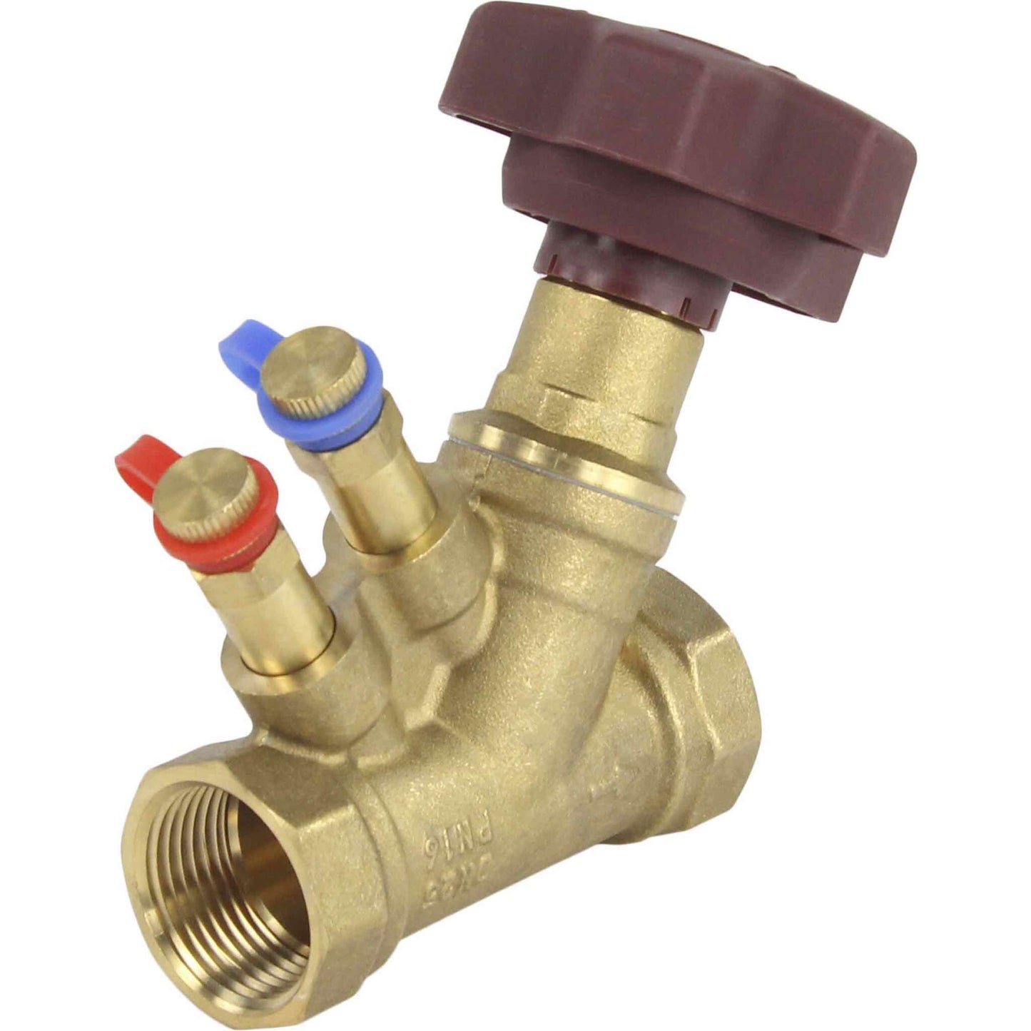 Static balancing valve DNOVA VB0000P-T PN16 brass, Threaded connection, reinforced