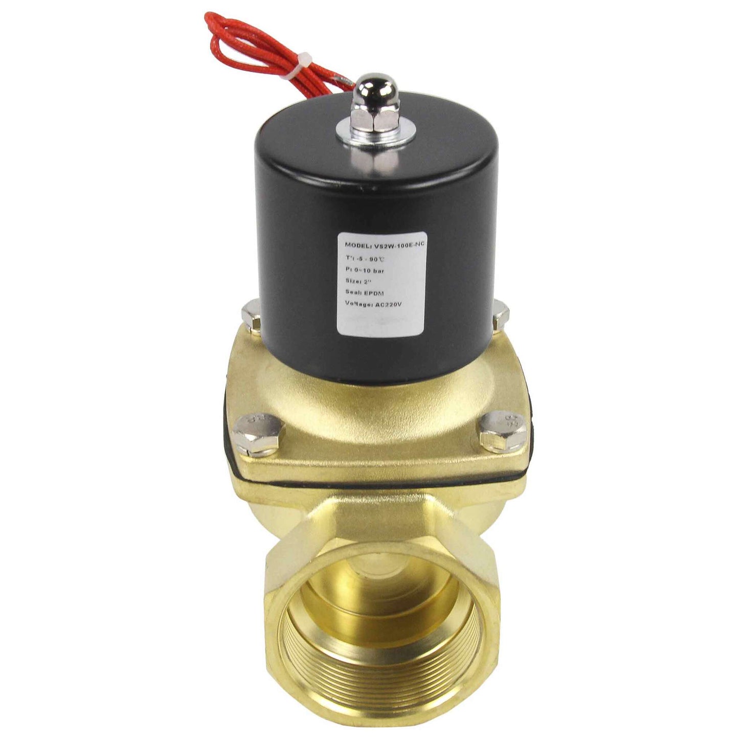 Two way normally closed direct acting electric solenoid valve DNOVA VS2W-100E-NC EPDM 24V, body material - brass, seal - EPDM